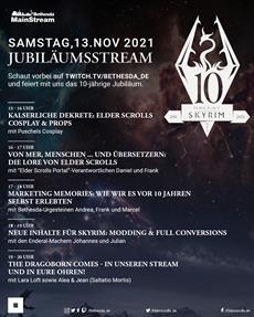 The Elder Scrolls V: Skyrim - Jubil&auml;umsstream am 13.11. / Skyrim 10th Anniversary-Konzert &amp; Starfield Suite von Inon Zur / Todd Howard AmA